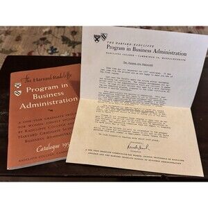 Harvard and Radcliffe Catalogue 1957 Program in Business Administration  First C